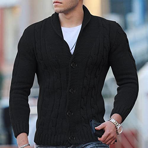 Sweaters Men's Cardigan Casual Shawl Long Sleeve Solid Button Knitting Sweater4