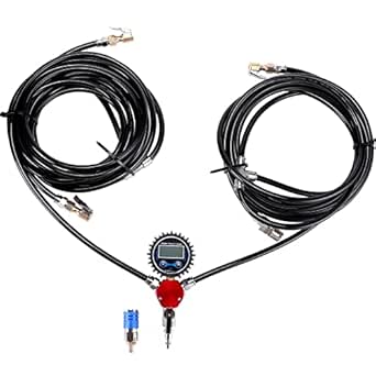 4 Tire Inflation System, 4 Way Tire Inflation Deflation System, Air Down Tire Pressure Gauge for Car Trucks Off Road Vehicles-Compatible with HPA Tanks and Compressors