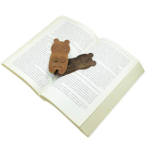 Hide & Drink Leather Teddy Bear Bookmarks #TOP24