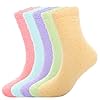 5 Pairs WomensFuzzy Socks Cozy Fluffy Winter Warm Slipper Socks Plush Sleep Socks Christmas Gifts
