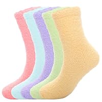 5 Pairs WomensFuzzy Socks Cozy Fluffy Winter Warm Slipper Socks Plush Sleep Socks Christmas Gifts