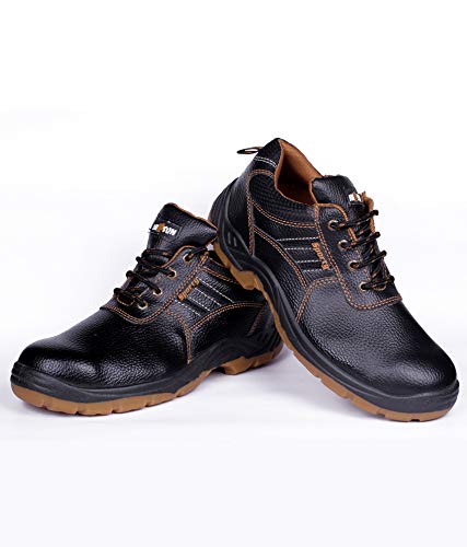 Hillson Black Leather Tech Safety Sporty Shoes - 09