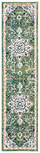 SAFAVIEH Boho Rug for Living Room Dining Room, Bedroom - Madison Collection, Short Pile, in Green and Turquoise, 61 X 244 cm - Image 3