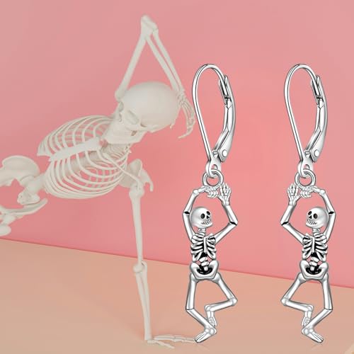 Skeleton Earrings for Women Halloween Skull Earrings Dangle for Costume and Parties Scary Skeleton Bone Drop Earrings Retro Halloween Accessories4
