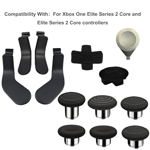 Image of 13 in 1 Metal Thumbsticks for Xbox One Elite Series 2,Replacement Magnetic Buttons Kit,Elite Series 2 Controller Accessories(Black)