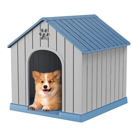 Vixzen Hundehütten Harz Outdoor Hundehütte Kleine Indoor Hundehütte für Haus & Garten