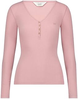 Lee - T Shirt Damen - Slim Fit - Ls Henley - Midcentury Blue
