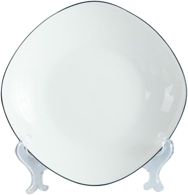 Retro Rice Bowl, Ceramic Tableware Nordic-Style Home Rice Bowl, Underglaze-Decorated Standing Ceramic Tableware(8-inch square disk)