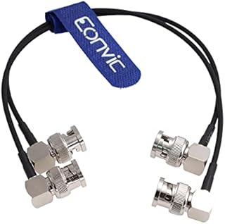 Eonvic Flexible HD SDI Cable Right Angle BNC Male for Blackmagic HyperDeck Shuttle and BMCC BMPC Hyperdeck Cameras RG174 50ohm 2pcs