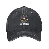Coat of Arms of Austria Flag Austrian Emblem Baseball Cap for Men Women Black Dad Trucker Hat Distressed Snapback Flat Bill Brim Caps Unisex Sports Hats for Camping Travel Golf Tennis