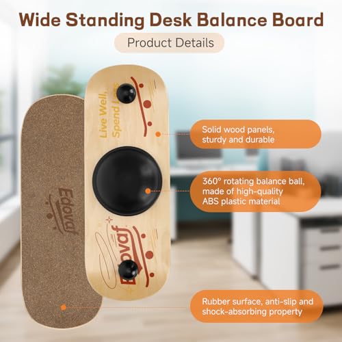 Image of Balance Board- Gift for Adults & Kids,Wood Wobble Balance Trainer Board,Premium Slip-Resistant Surface Portable Fitness Equipment,Suitable for Core Workout, Standing Desk Exercise, Home Gym, Yoga