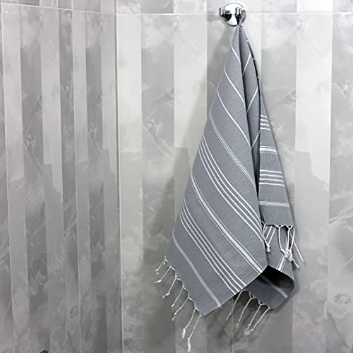 Clotho Turkish Hand Towel For Bathroom Set Of 4 | Decorative Towels 4 Pack For Kitchen | Lightweight Travel Hand Towel For Hair Gym Yoga - 100% Cotton 18 X 40 Inches (Silver Gray) #TOP4