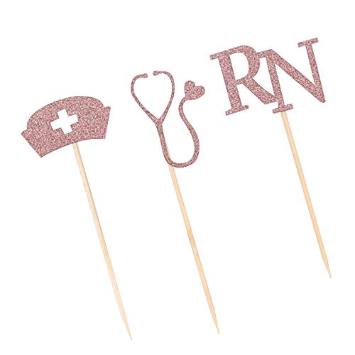 STOBOK 24pcs Cupcake Toppers for Medical Rn Themed Graduation Party Nurse Cupcake Toppers Nurse Graduation Cupcake Picks Themed Party Supplies