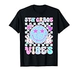 5th Fifth Grade Vibes Smile Face Back To School Teacher Girl T-Shirt