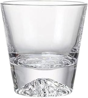Japanese-Style Clear Whiskey Scotch Whiskey Brandy Whiskey Cocktail Glass - Mount Fuji Three-Dimensional Cup Dottom A1, Transparent