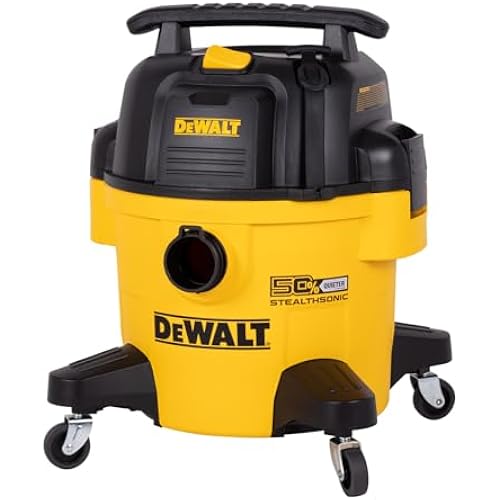 DEWALT STEALTHSONIC Wet Dry Shop Vac 6 Gallon, Shop Vacuum Wet and Dry 5 HP, Ultra Quiet Shopvac with Powerful Suction, Wet Dry Vacuum Cleaner for Home, Garage, Workshop, Jobsite, DXV06P-QT