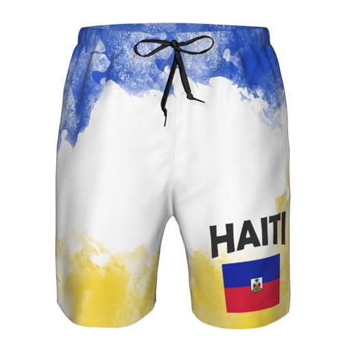 NAFSKL Haiti Flag Haitian Pride design Mens Swim Trunks Board Shorts Quick Dry Summer Swimsuit Beach Shorts with Pockets2