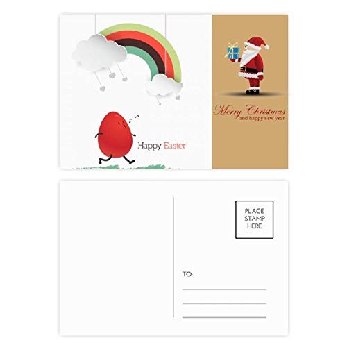 Cartes postales Happy Easter lot de 20 avec motifs œuf arc-en-ciel et fête