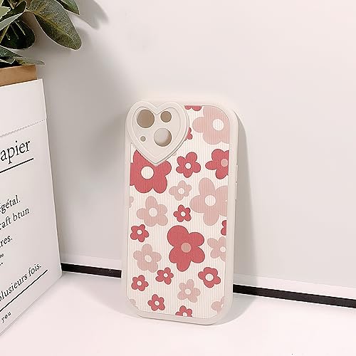 Lovmooful Compatible for iPhone 14 Case Cute Flower Floral with Love Lens Bumper Protector for Girls Women Soft TPU Shockproof Protective Girly for iPhone 14-Pink Flower by Lovmooful - Image 6