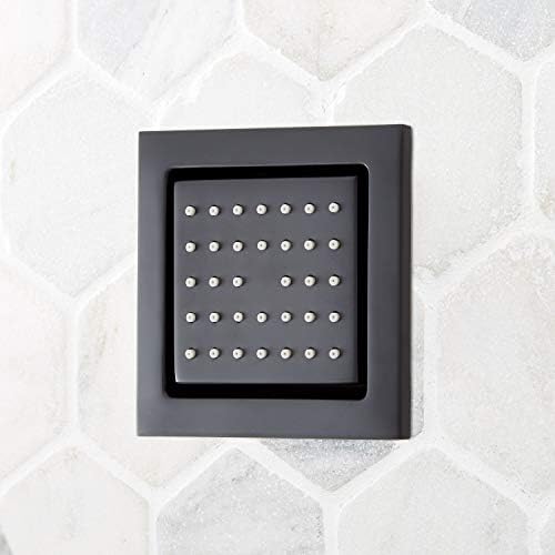 Signature Hardware 449908 5-1/8" Wide Square Flush-Mount Brass Body Spray with Rubber Spray Nozzles - Matte Black