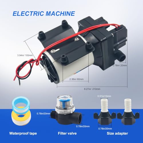 Image of 4138-111-E65 4138-111-A65 Water Pump for RV, Garden, Camperor Marine Use | 3.0 GPM, 55 PSI, 12 VDC 7.5 Amps Self-Priming up to 6 Feet Water Delivery Pump for Shower, Sprayer, Yacht Boat, Caravan
