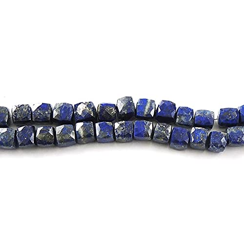 Lapis lazuli naturel haut de gamme en briolettes cubes facettées pour bijoux
