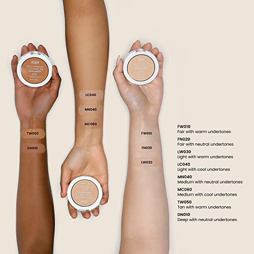 Joah Perfect Complexion Cashmere Powder Foundation, Medium Face Coverage, Matte Finish, Korean Makeup, Compact Design For Oily & All Skin Types, 16 Hour Wear, Medium With Cool Undertones #TOP1