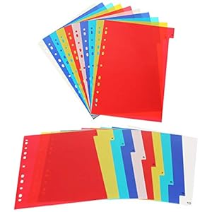12 Set 12-Tab A4 Plastic Binder Dividers, Poly Index Dividers, Plastic Dividers for Binders, Multicolor Tab dividers…