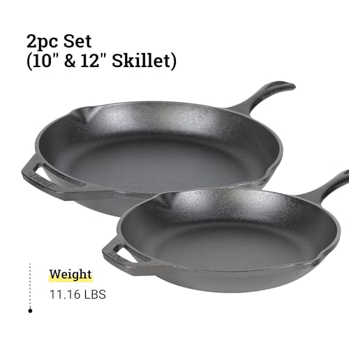 Image of Lodge Chef Collection 2pc Set (10 inch & 12 inch Skillet)
