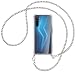 Produktbild mtb more energy® Handykette kompatibel mit Realme 6 Pro (6.6'') - Metallkette (Silber) - Smartphone Hülle zum Umhängen - Anti Shock Full TPU Case