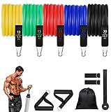 GOGO Resistance Bands Set with Handles for Working Out, Heavy-Duty Strength Bands Kit Gym Equipment (Assorted 100lbs)