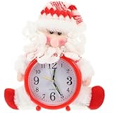 Toyvian Sveglia di Natale a Forma di Pupazzo di Neve in Plastica e Tessuto, Orologio da Tavolo Decorativo per Camera da Letto, Soggiorno e Ufficio, Regalo Natalizio senza Batteria