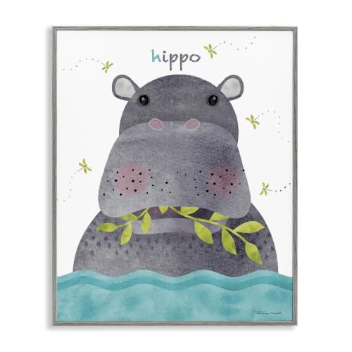 Hungry Hippo Dragonflies Blue Water, 24 x 30 Inch Framed Giclée Print