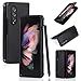 Cavor Designed for Samsung Galaxy Z Fold 3 Case with S Pen Holder,Full Body Protective Anti-Scratch Anti-Drop Wear-Resistant PC Material Hard Flip Cover- Black