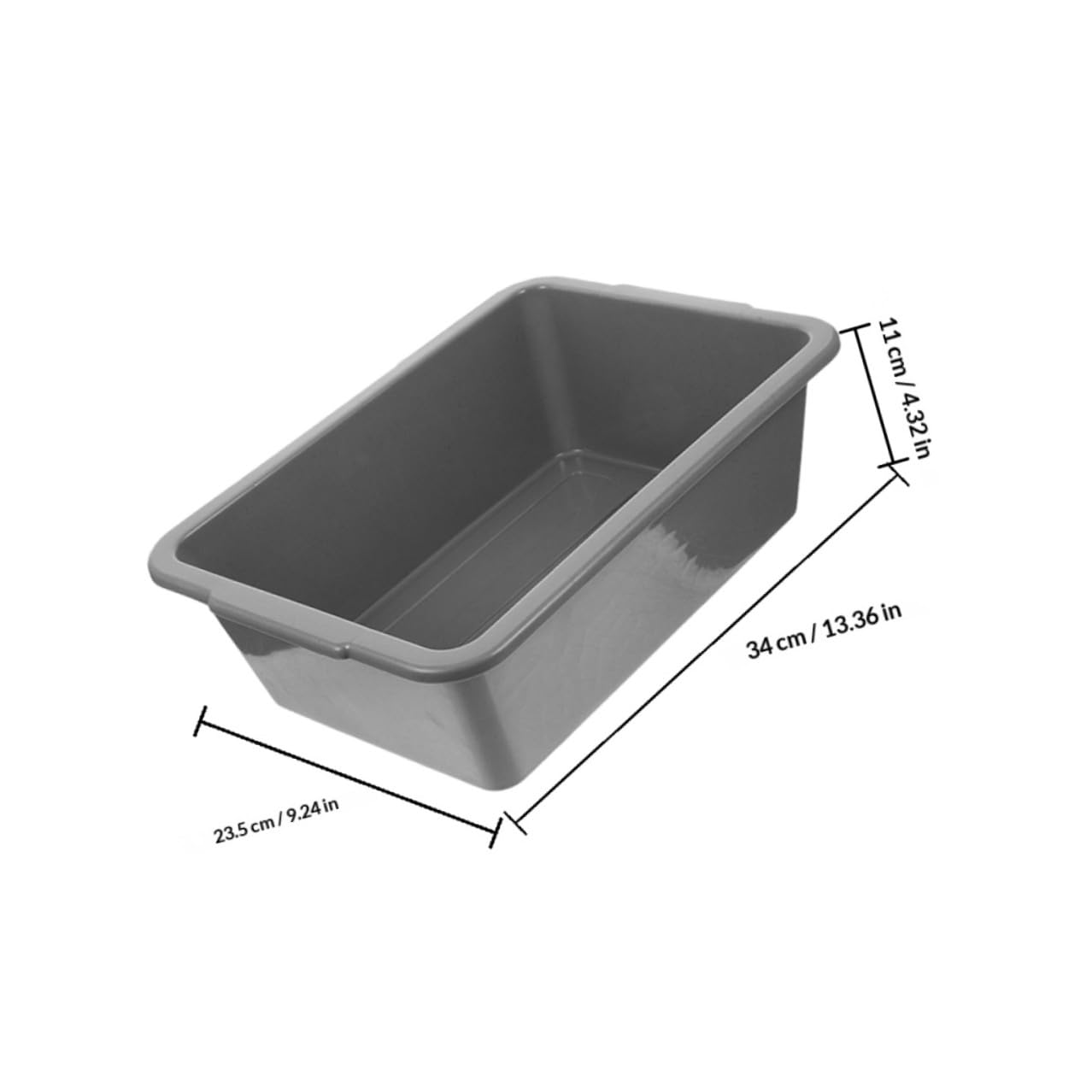 NUOBESTY Rechteckige Kunststoff Buswanne 3 Stück 34 X 23,8 X 10,9cm für Gastronomie Cafeterias und Pizzerien Mehrzweck Aufbewahrungsboxen Gewerblicher Geschirrspülkasten