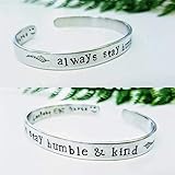 Humble & Kind Cuff Bracelet Personalized Gift Country Music Inspirational Quote Lyric Jewelry