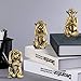 Leekung 3 Wise Monkeys Statue for Home Decor Accents,Hear no Evil See no Evil Speak no Evil Figurine for Living Room Boho Desk Gold Modern Table Decor,Monkey Gift Shelf Decor Accents Antique Bronze