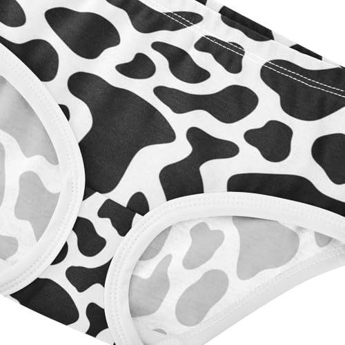 Black White Cow Spots Little Girl Panties Toddler Girls Underwear Cotton Personalized Briefs Undies Kids 2t4