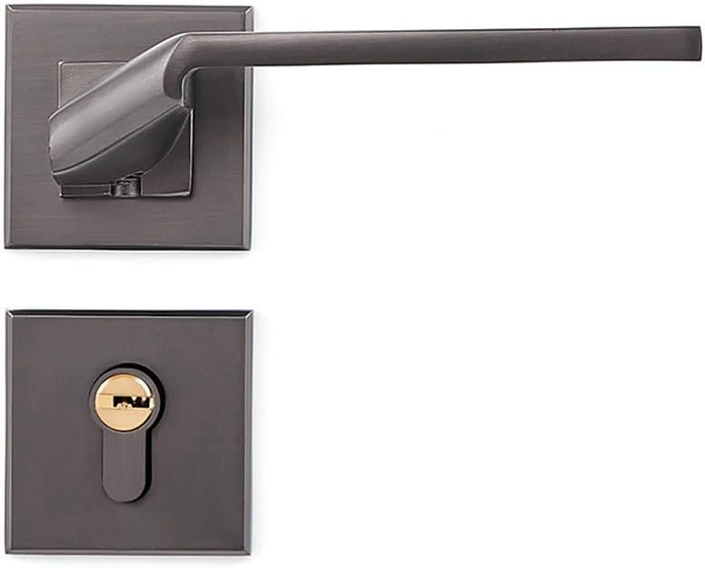 Indoor Magnetic Silent Bedroom Handle, Room Door Lock, Anti Insertion Wooden Split