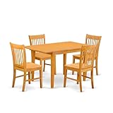 East West Furniture NOFK5-OAK-W 5-Piece Dinette Table Set