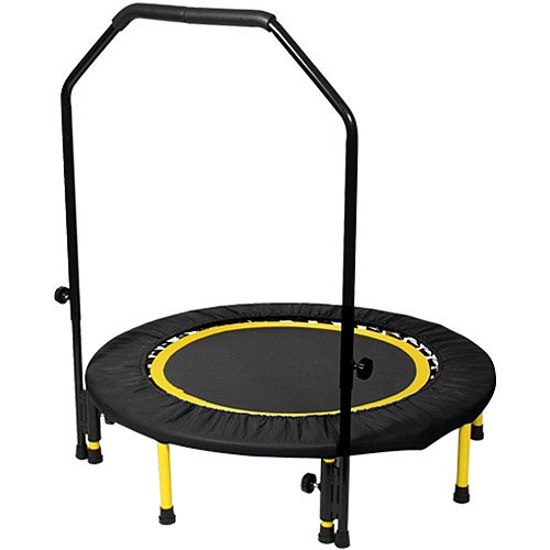 室内用 トランポリン 96cm 8本脚 静音 折りたたみ式 手すり付き セット ブラック FDTP-96
