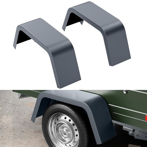 2 Pack Trailer Fenders Single Axle - Fits 14-16 in Tires, Heavy Duty Steel Trailer Fenders for Car Hauler, Cargo Trailer, Landscape & Utility Trailer, 32x9x13 in, Steel Color