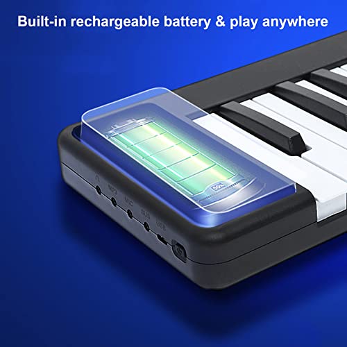 88 Touches Pliable Clavier Piano Pleine Grandeur Piano Numérique Clavier Électronique Portable for Les Débutants Avec Bluetooth, USB/MIDI, Pédale De Sustain, Sac De Piano, Support De Feuille De Musiqu - Les Beatles, Paul McCartney, John Lennon, RIngo Starr, George Harrison 88 Touches Pliable Clavier Piano Pleine Grandeur Piano Numérique Clavier Électronique Portable for Les Débutants Avec Bluetooth, USB/MIDI, Pédale De Sustain, Sac De Piano, Support De Feuille De Musiqu – Image 7