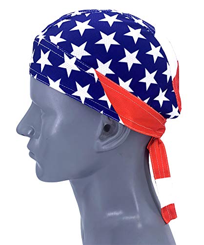 Patriotic Dew Rags Headwraps, American Flag Motorcycle Head Wraps Bandana, Usa Doo Rag Caps Sweathead For Men And Women #TOP4