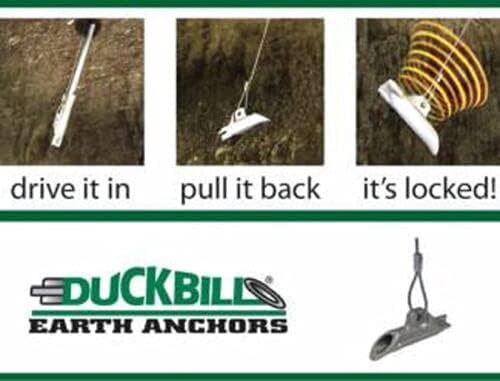 Miniatura 3 de FPS Paquete de 6 – Anclaje de tierra Duckbill 68-DB1 – Incluye 1 herramienta de acero de accionamiento hecha por Fox Peak Outdoor Supply