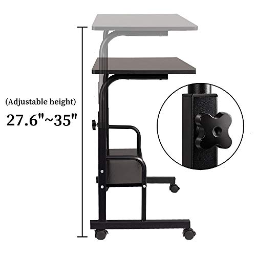 GAJOO-Mobile-Side-Table-Mobile-Laptop-Desk-Cart-3150-Inches-Tray-Table-Adjustable-Sofa-Side-Bed-Table-Portable-Desk-with-Wheels-Student-Laptop-Desk-Black