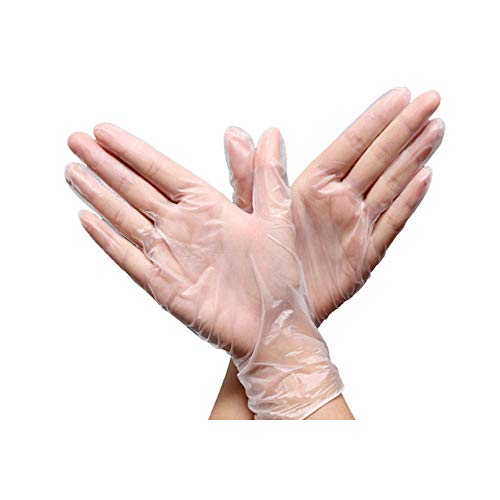 100 Pcs Disposable Clear Gloves, Disposable Food Prep Gloves for Cooking Cleaning Safety
