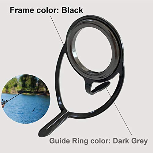 Thkfish Fishing Rod Guides Fishing Rod Repair Kit Baitcasting/Spinning Rod Guides Ceramics Stainless Steel Carbon Guide Repair Black- Frame 75Pcs #TOP1