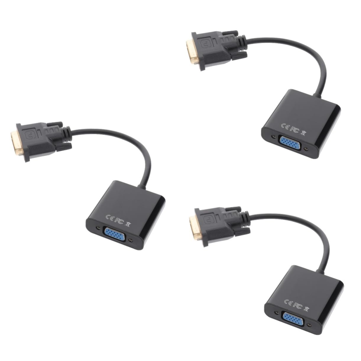 PartyKindom 3pcs Dvi-d to Vga Adapter Cable Support Convert Digital Dvi Signal to Vga for Monitors