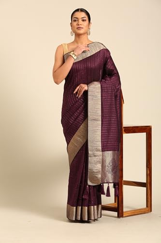 Image of MOHEY Women's Art Silk Rhinestone Embellished Saree